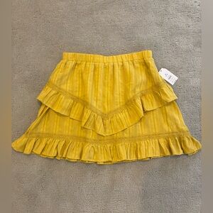 Time and Tru Yellow Asymmetrical Ruffle Skirt